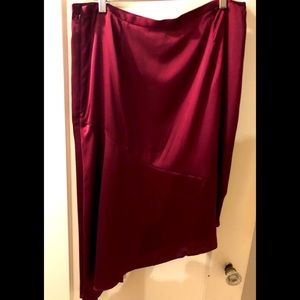 Silky satiny burgundy skirt